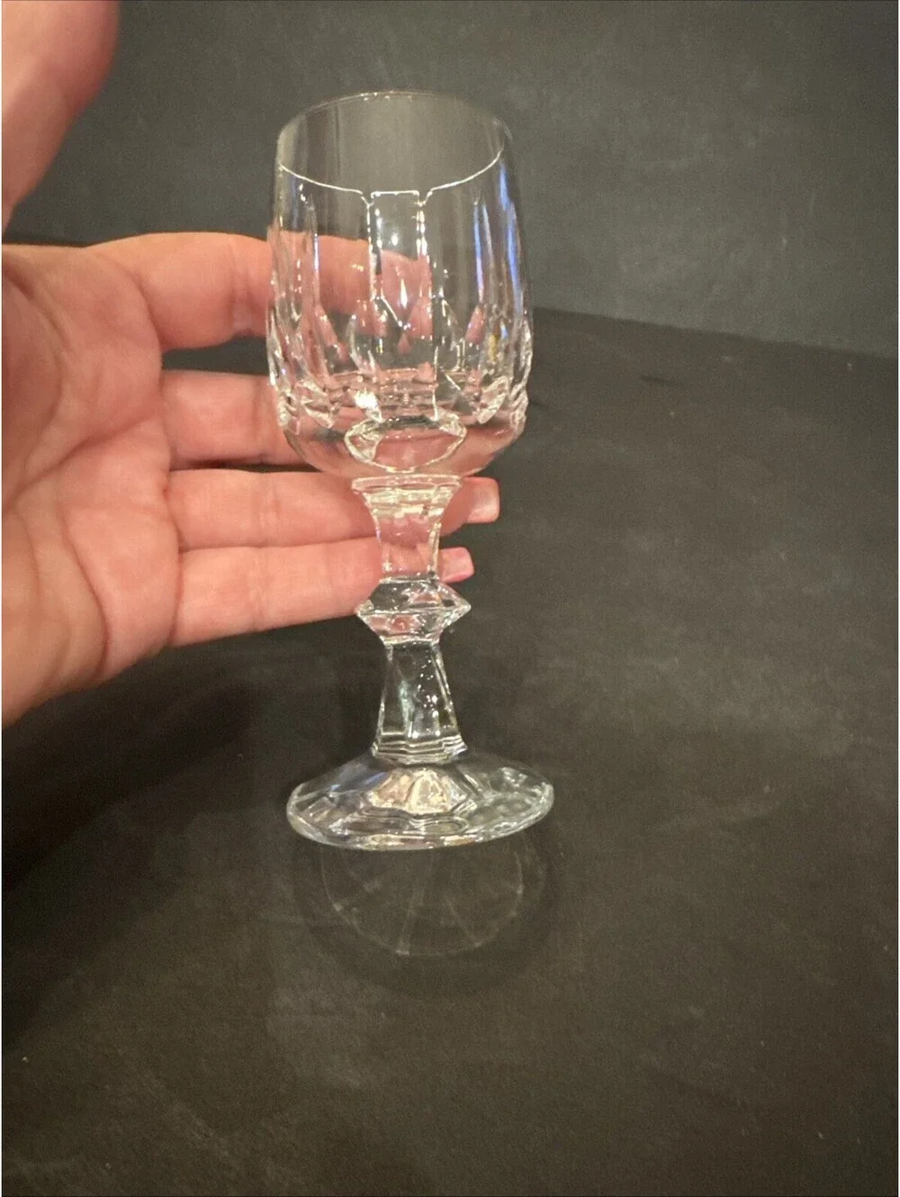 Cristallerie Zwiesel Etched Clear Crystal Round Cordial Shot Glass 4 5/8” H